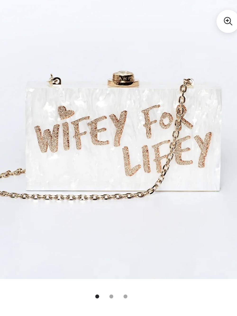 Sophia Webster 'Wifey For Lifey' White Acrylic Box Clutch